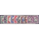 INDIA STAMPS : JAIPUR, 1948 fine used set of nine to 1r, SG 72-80.