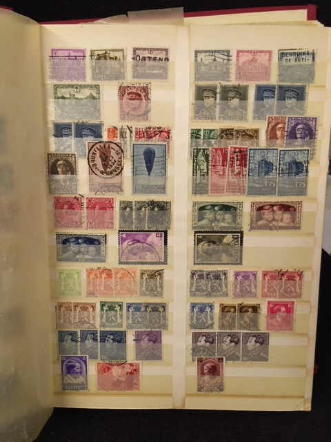 STAMPS : Stockbook with Belgium mint & used sets & singles, GB from QV to QEII,