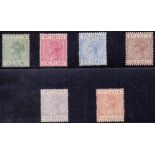 ST LUCIA STAMPS : 1883 mounted mint set of 6 to 1/- SG 31-6 total Cat £898