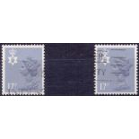 GREAT BRITAIN STAMPS : 1986 Northern Ireland 17p TYPE II, two fine used examples,