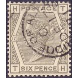 GREAT BRITAIN STAMPS : 1881 6d Grey plate 17 ,