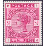 GREAT BRITAIN STAMPS : 1883 5/- Crimson,