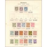 MONACO STAMPS : 1885 to 1940s mint & used collection on Schaubek printed album pages.