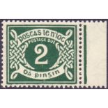 IRELAND STAMPS : 1925 2d deep green Postage Due, lightly mounted mint, inverted watermark, SG D3w.