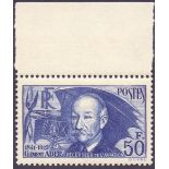 FRANCE STAMPS : 1938 Clement Ader 50f Blue (Air Pioneer) mounted mint Sg 612a Cat £140