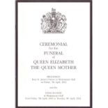 Great Britain Royal ephemera, May 2013 Opening of Parliament, Queen Mother Funeral etc.