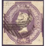 GREAT BRITAIN STAMPS : 1854 6d Lilac Embossed, very fine four margin example,