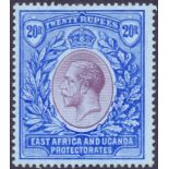 STAMPS : British East Africa 1918 20r Purple and Blue,