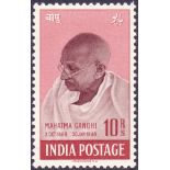 INDIA STAMPS : 1948 GANDHI 10r lightly mounted mint, SG 308.