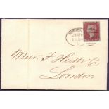 STAMPS : GREAT BRITAIN POSTAL HISTORY : 1854 1d Lake Red plate 172.