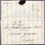 POSTAL HISTORY : ANTIGUA, Barbuda, 1831 entire sent from Barbuda to Sir C Codrington, Gloustershire.