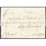 POSTAL HISTORY : ANTIGUA, 1795 entire sent from Antigua to "Christopher Bethell Esq", London.