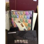 STAMPS : WORLD, box with various albums, stock pages etc with useful Great Britain, Singapore,