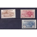 FRANCE STAMPS : 1926 War Orphans Fund mounted mint set to 5f + 1f (ex 2c + 1c) SG 451-453 Cat £239
