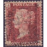 GREAT BRITAIN STAMPS : 1853 1d Red over printed "W.M.DAWBARN" scarce overprint, fine used.