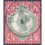 GREAT BRITAIN STAMPS : 1892 4 1/2d Green and Carmine,