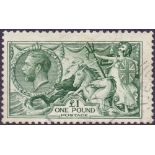 GREAT BRITAIN STAMPS : GV 1913 £1 Dull Blue Green,