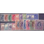 INDIA STAMPS : 1937 fine used George VI set of 18 to 25r, SG 247-64.