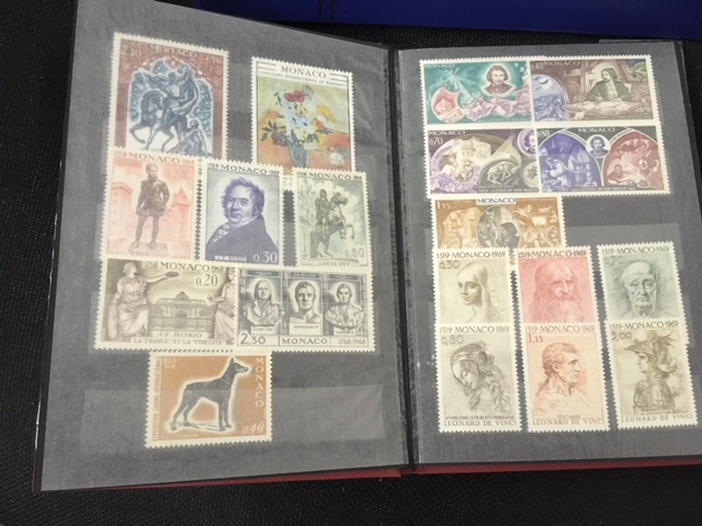 STAMPS : Monaco, Switzerland and Czechoslovakia issues in three stock-books, mint and used,