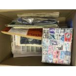 IRELAND STAMPS : Box of on paper issues and some off paper and on stock cards plus approx 90 post