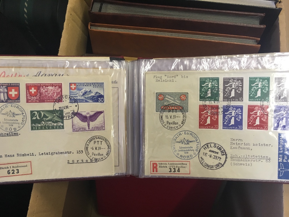 STAMPS : WORLD, box with five stockbooks & a cover album. - Image 3 of 6