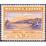 SIERRA LEONE STAMPS : 1933 WILBERFORCE mounted mint set to £1,