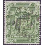 RHODESIA STAMPS : 1892 £5 Green,