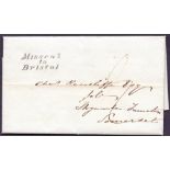 GREAT BRITAIN POSTAL HISTORY : 1835 entire wrapper Gosport to Taunton Somerset,