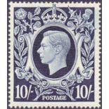 GREAT BRITIAN STAMPS : 1939 10/- dark blue lightly M/M,