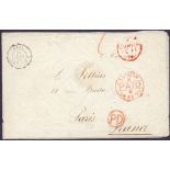 POSTAL HISTORY : GAMBIA, 1870 envelope sent from Gambia to Paris via London.