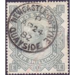 GREAT BRITAIN STAMPS : 1878 10/- Greenish Grey, good used,