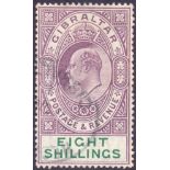 GIBRALTAR STAMPS : 1911 Edward VII 8/-