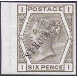 GRETA BRITAIN STAMPS : 1878 6d Grey plat