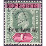 NEW HEBRIDES STAMPS: 1908 1/- Green and