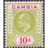 GAMBIA STAMPS : 1909 10d Pale Sage Green