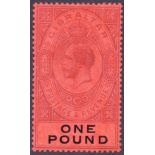 GIBRALTAR STAMPS : 1912 £1 dull purple a