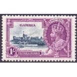 GAMBIA STAMPS : 1935 1/- Slate Purple, s