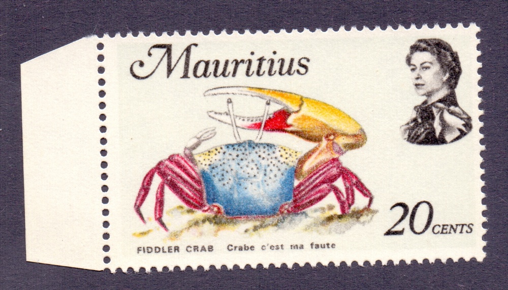 MAURITIUS STAMPS : 1972 20c Fiddler Crab