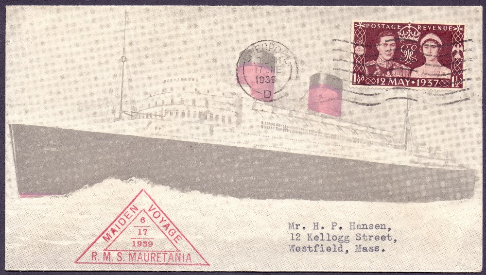 POSTAL HISTORY COVERS : 1939 RMS Maureta