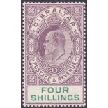 GIBRALTAR STAMPS 1903 4/- Dull Purple and Green,