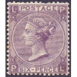 GREAT BRITAIN STAMP 1867 6d plate 6 Lilac mounted mint ,