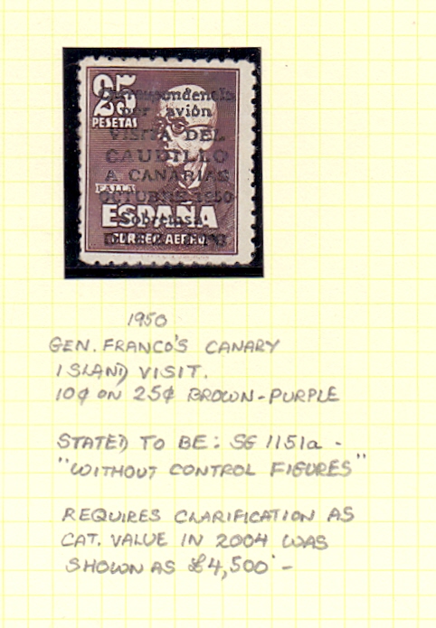 SPAIN STAMPS 1950 General Franco's Canary Island Visit,