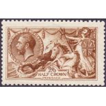 GREAT BRITAIN STAMP 1915 GV 2/6 Seahorse Very Deep Brown,