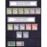 FALKLANDS STAMPS George VI mint selection on six stockpages inc Dependencies overprint issues.