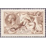 GREAT BRITAIN STAMP 1915 2/6 Seahorse Grey Brown WORN PLATE,