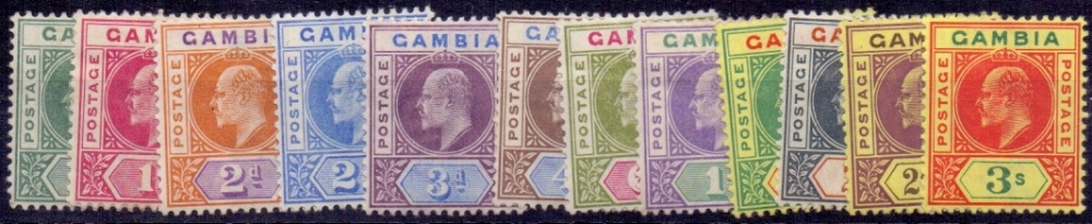 GAMBIA STAMPS 1902 mounted mint set to 3/- SG 45-56