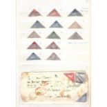 STAMPS : Stockbook of mainly used issues including Cape Triangles, St Lucia, St Vincent, St Kitts,