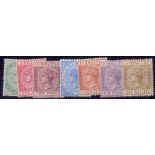 GIBRALTAR STAMPS 1886 mounted mint set of 7 to 1/- SG 8-14