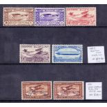 EGYPT STAMPS 1931 Graf Zeppelin overprinted M/M pair & 1933 Aviation Congress set M/M.