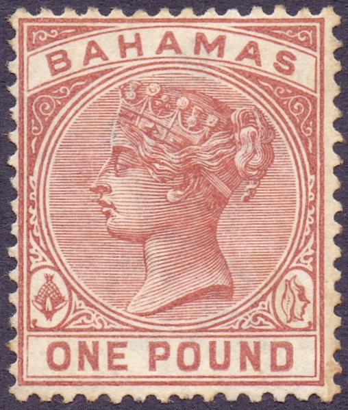 BAHAMAS STAMPS 1884 £1 Venetian Red, very lightly mounted mint ,